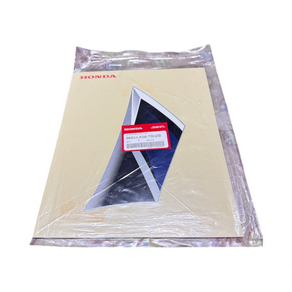 86654K58TB0ZB สติ๊กเกอร์ติดฝาครอบด้านหน้าด้านซ้าย B รถสีเทาน้ำเงิน รุ่น WAVE 110i ปี 2018 แท้ศูนย์ล้างสต็อก