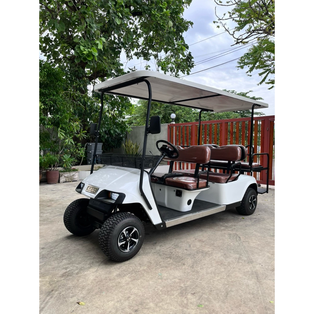 รถกอล์ฟไฟฟ้า ปรับสภาพใหม่ EZGO 42ที่นั่ง สีขาว