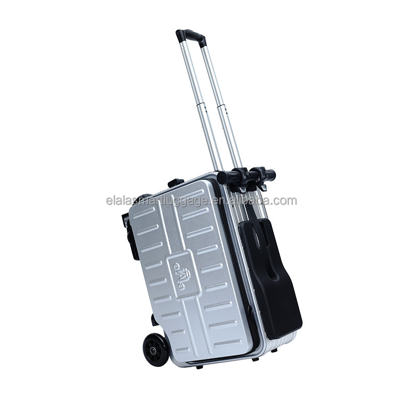 เอลลา คุณภาพสูง ขี่ได้ 40ล ความจุขนาดใหญ่กระเป๋าเดินทางไฟฟ้าขี่สองคนพร้อมไฟหน้าและไฟท้ายสาหรับสนามบิน