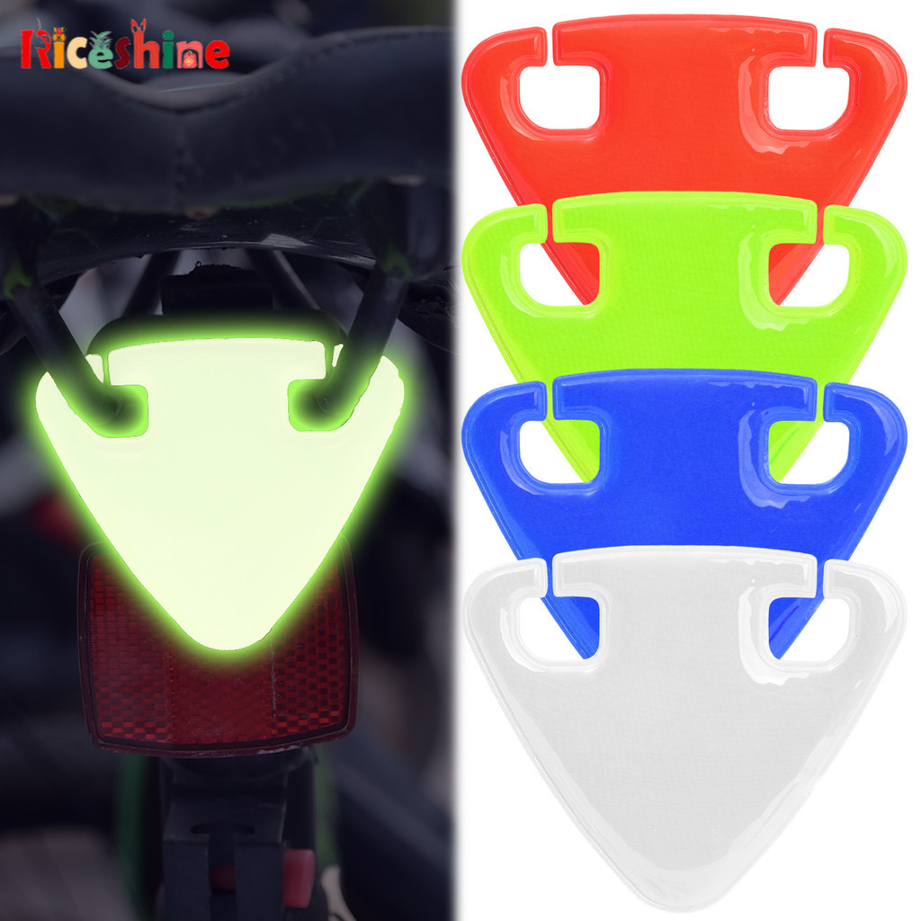 สติกเกอร์สะท้อนแสงสามเหลี่ยมที่ทนต่อรังสียูวีสติ๊กเกอร์เตือนเรืองแสงกลางคืนจักรยานอุปกรณ์เสริมเพื่อความปลอดภัยของจักรยานวิ