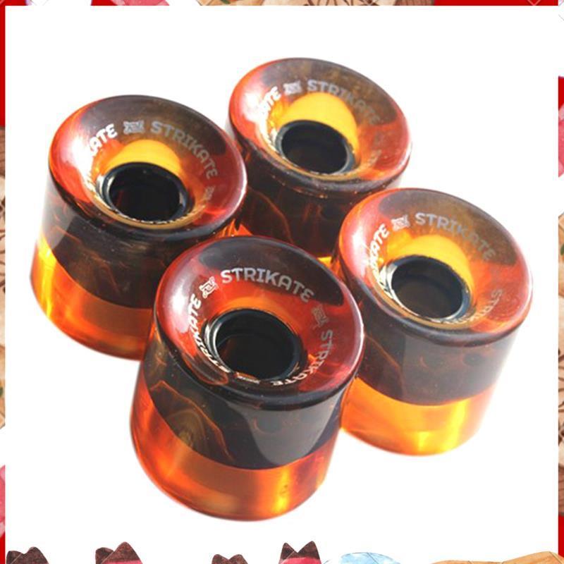 สเก็ตบอร์ดล้อยาว ลายเรือลาดตระเวน ขนาด 60x45 มม สีส้มสดใส 4 ชิ้น