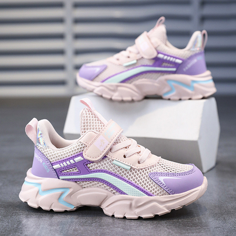 รองเท้ากีฬาเด็กผู้หญิง สไตล์ใหม่ หลากหลายไซส์ เหมาะสำหรับหน้าร้อนและสวมใส่ง่าย