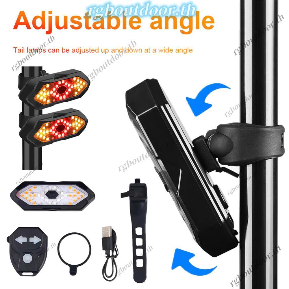 ไฟเลี้ยวจักรยานด้านหลัง IPX4 แบบไร้สาย กันน้ำ พร้อมระบบควบคุมระยะไกล สำหรับจักรยานMTB และจักรยานเสือหมอบ