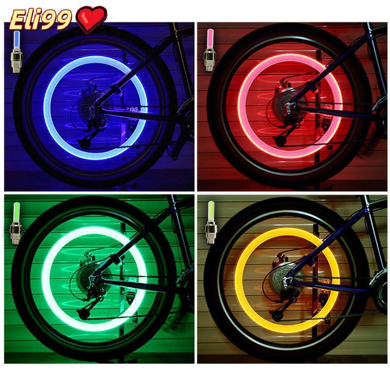 หลอดไฟนีออนสำหรับจักรยานเสือหมอบรถยนต์หัวฉีดวาล์วหมวกไฟจักรยานอุปกรณ์เสริมสำหรับการขี่จักรยาน