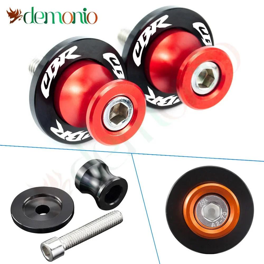 ขาตั้งรถจักรยานยนต์สกรู Swingarm Spools slider อุปกรณ์เสริม 8 มมสาหรับ HONDA CB250R CB 500R CB 650F CBR650F CBR 600 900 1000 RR