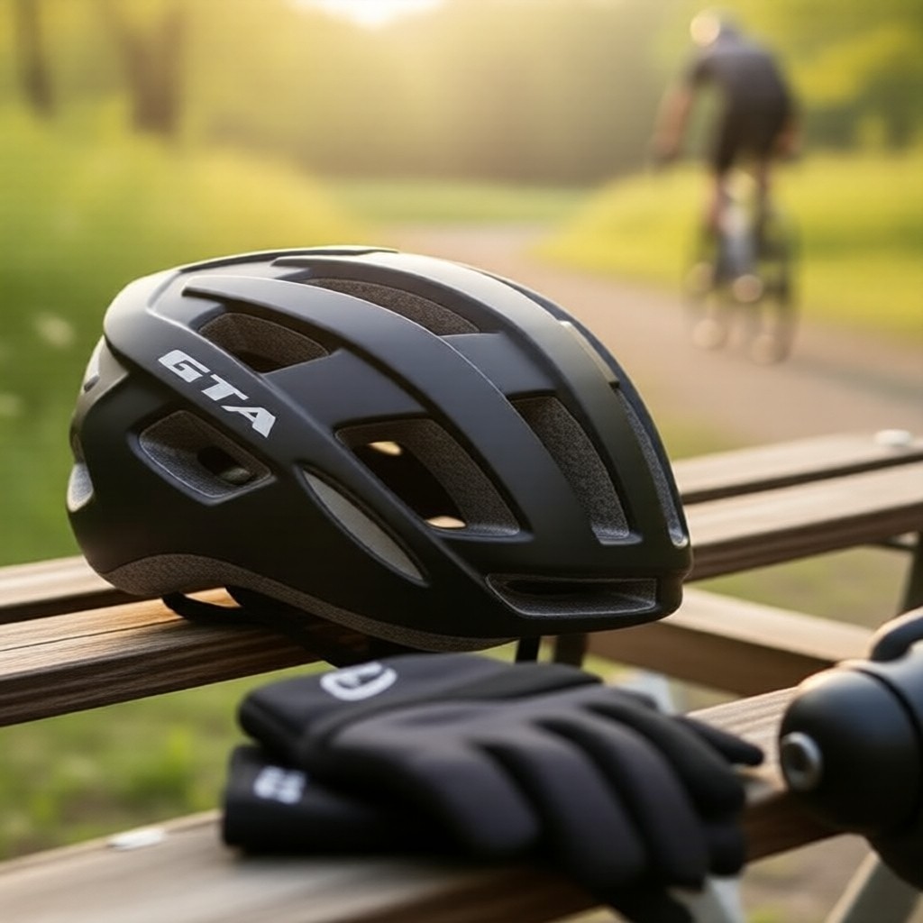 หมวกกันน็อคจักรยานแบบชิ้นเดียว GTA สาหรับปั่นจักรยานเสือภูเขา พร้อมไฟ LED ด้านหลัง